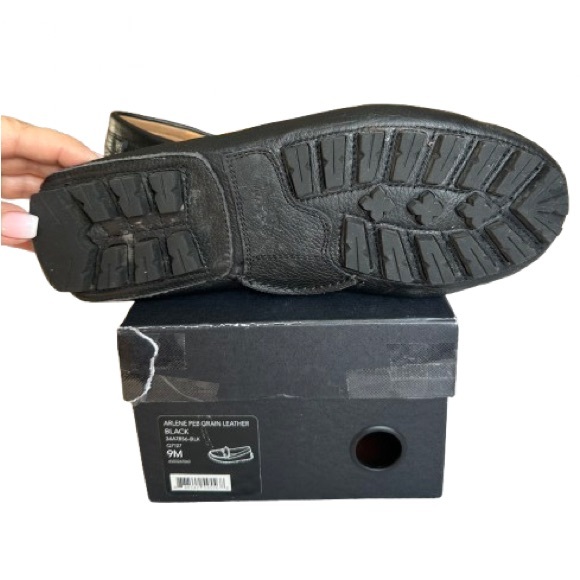 Coach ARLENE Black Leather Slip-On Loafers with Gold Accents - Picture 5 of 14